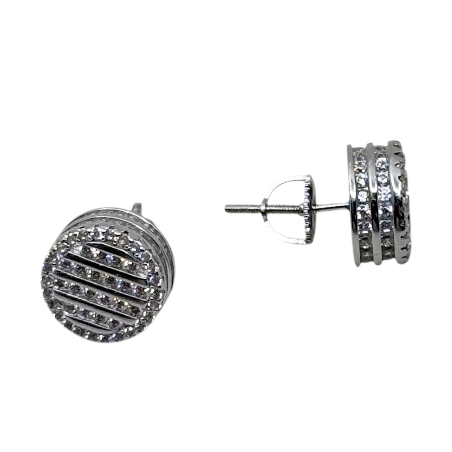 Sterling silver cubic zirconia stud earrings - GM17