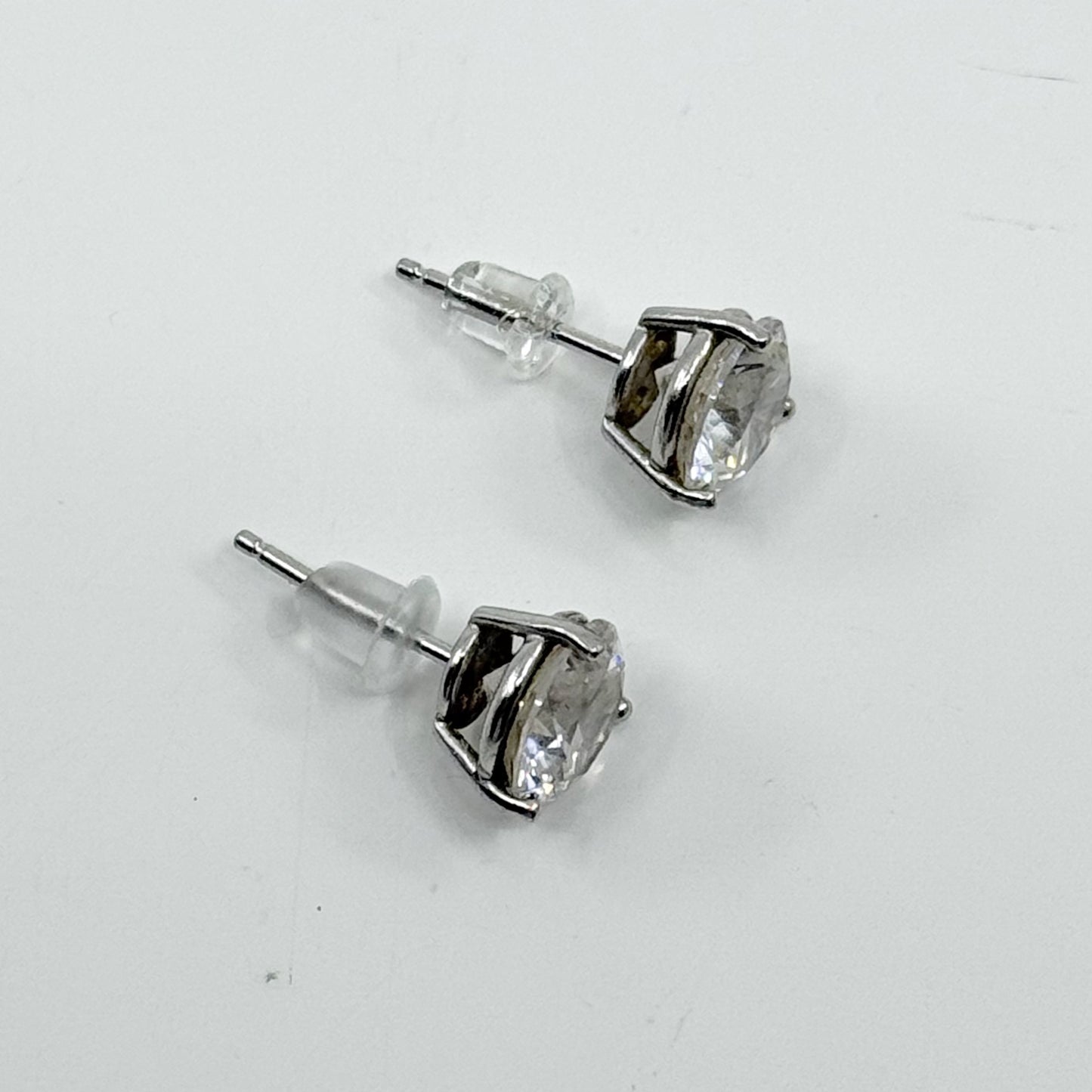 sterling silver 8mm cubic zirconia stud earrings GM1161