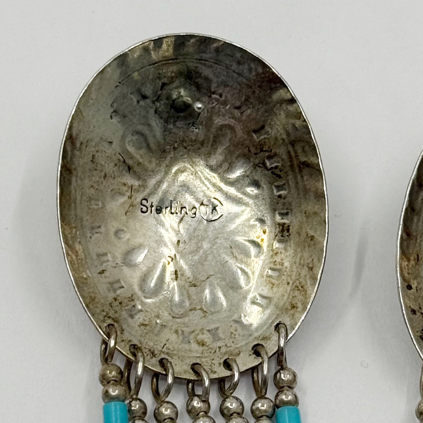 TK Zuni Southwestern sterling silver turquoise drop earrings - GM1