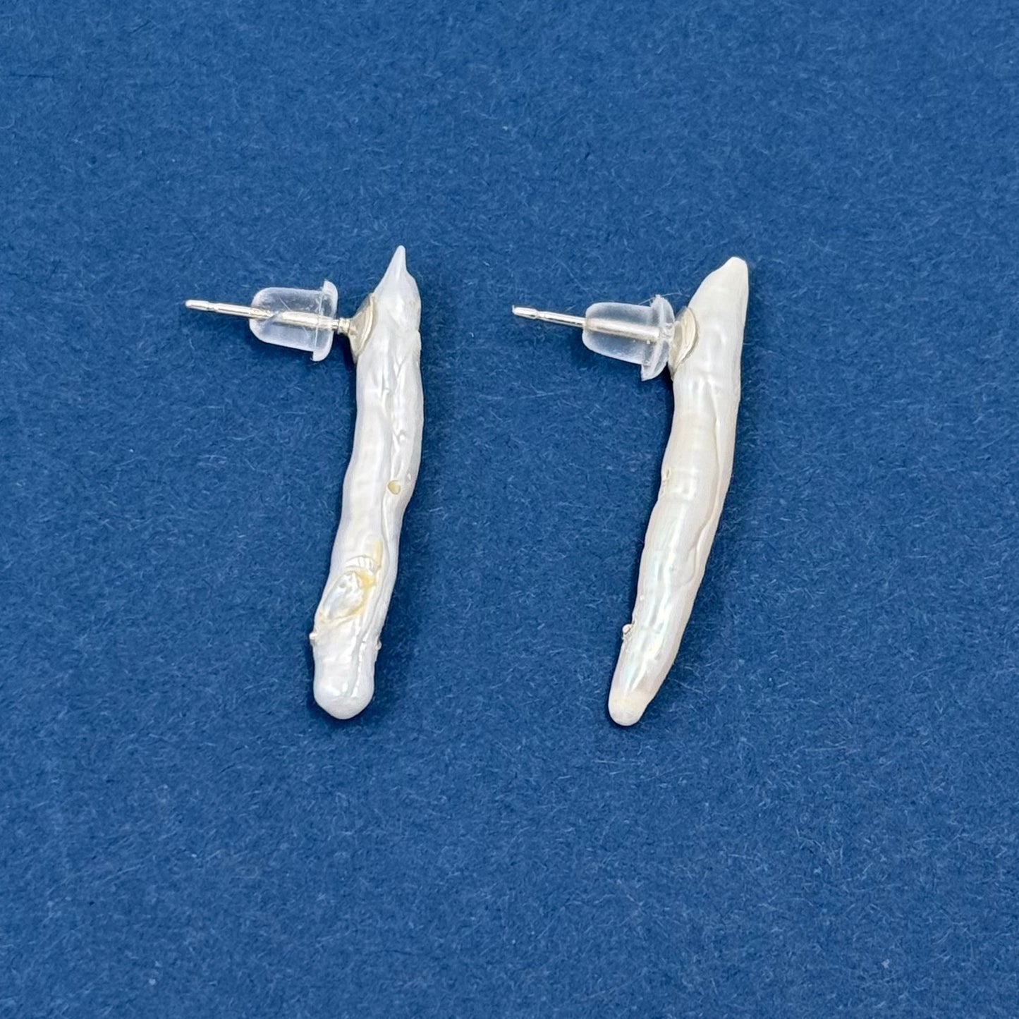 Hand Made sterling silver freshwater stick pearl drop earrings - GM1001
