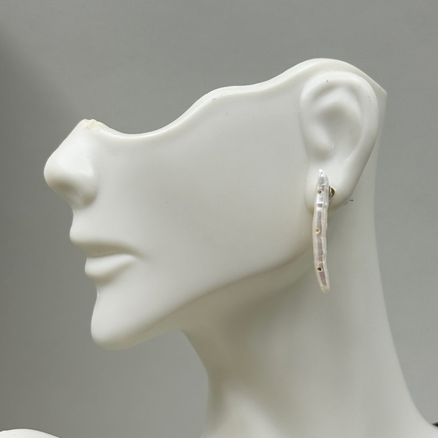 Hand Made sterling silver freshwater stick pearl drop earrings - GM1001