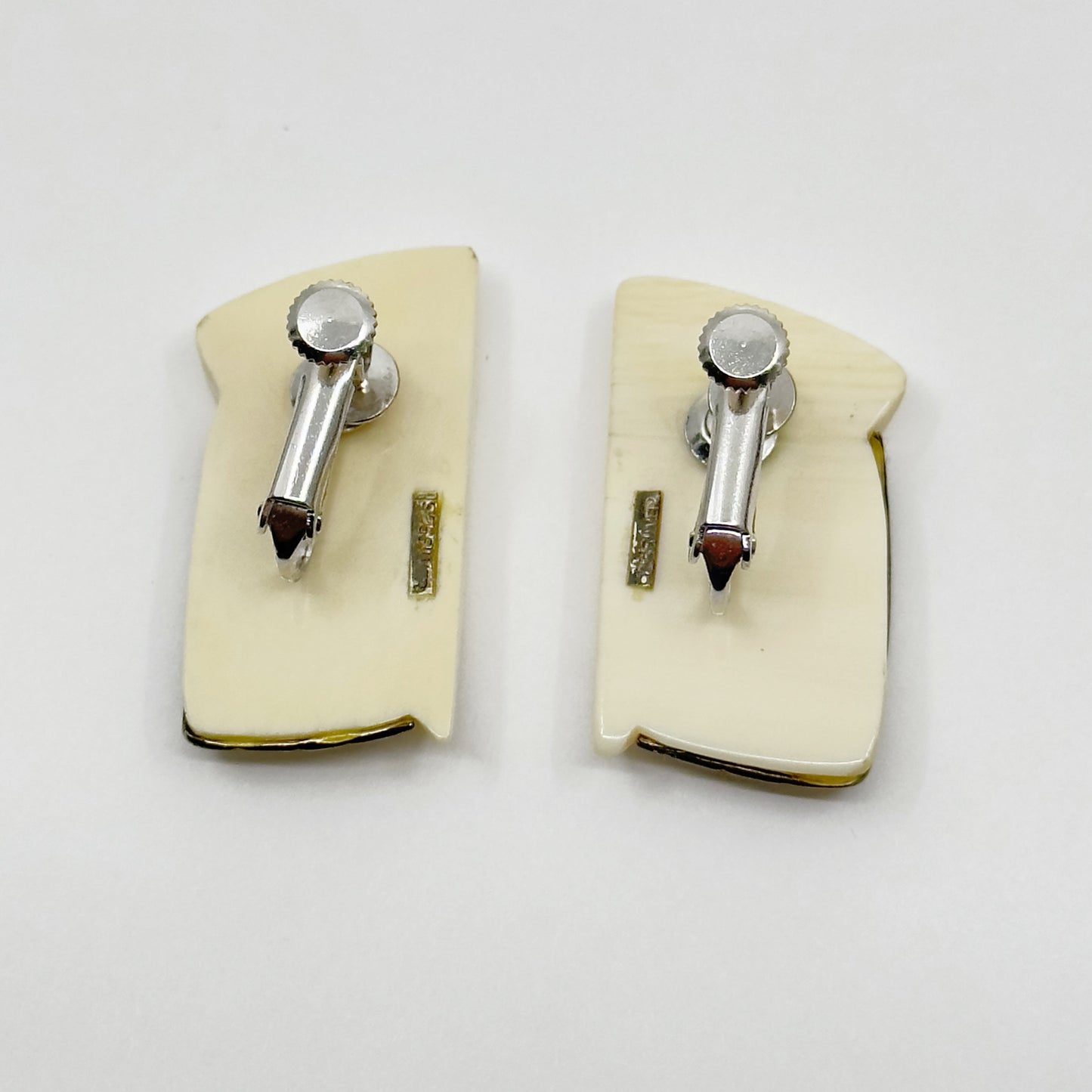 Vintage Sterling silver bone earrings - GM1005