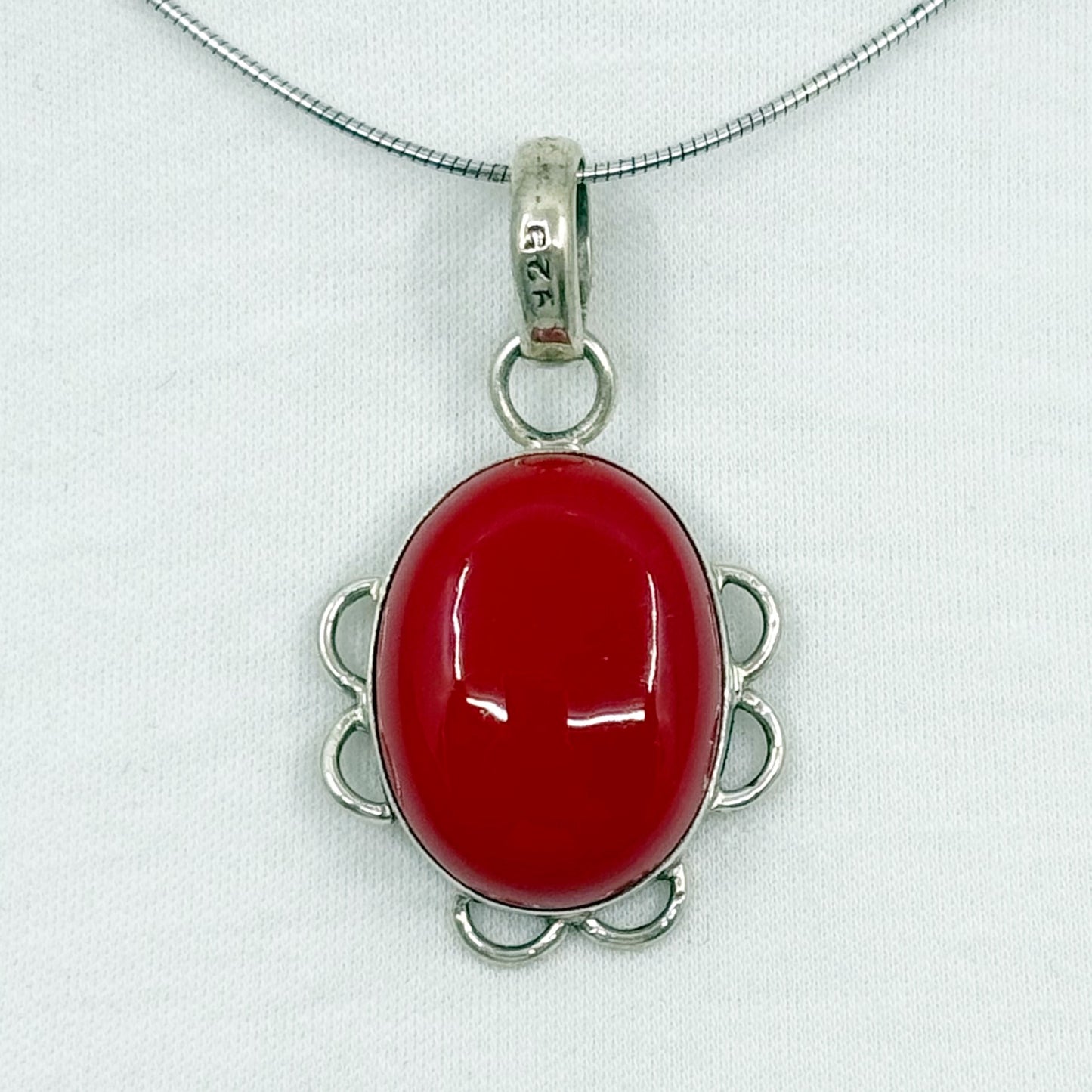 Sterling silver Faux coral pendant - GM101