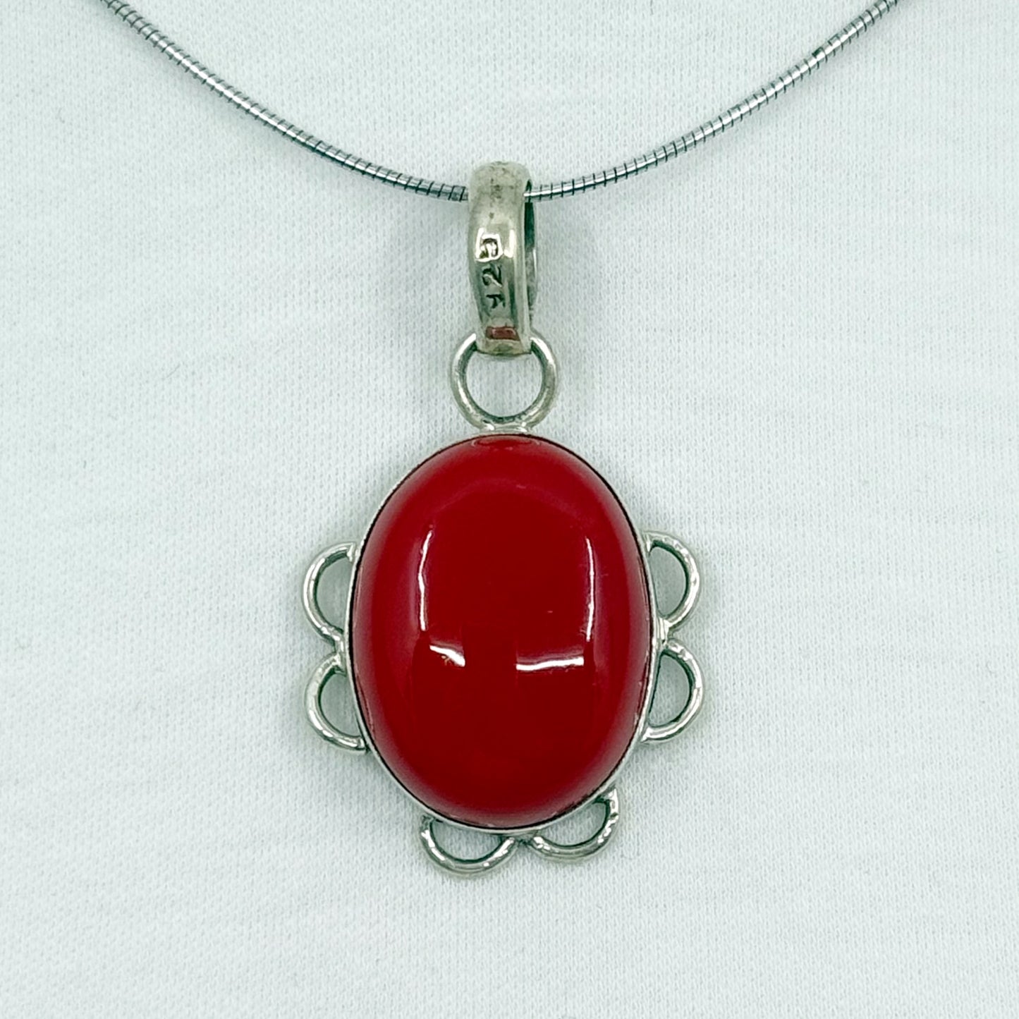 Sterling silver Faux coral pendant - GM101