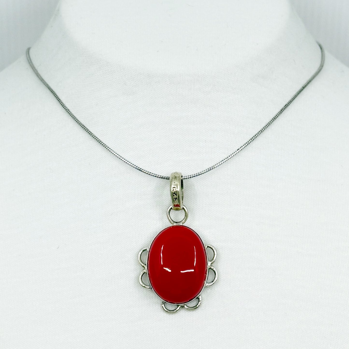 Sterling silver Faux coral pendant - GM101