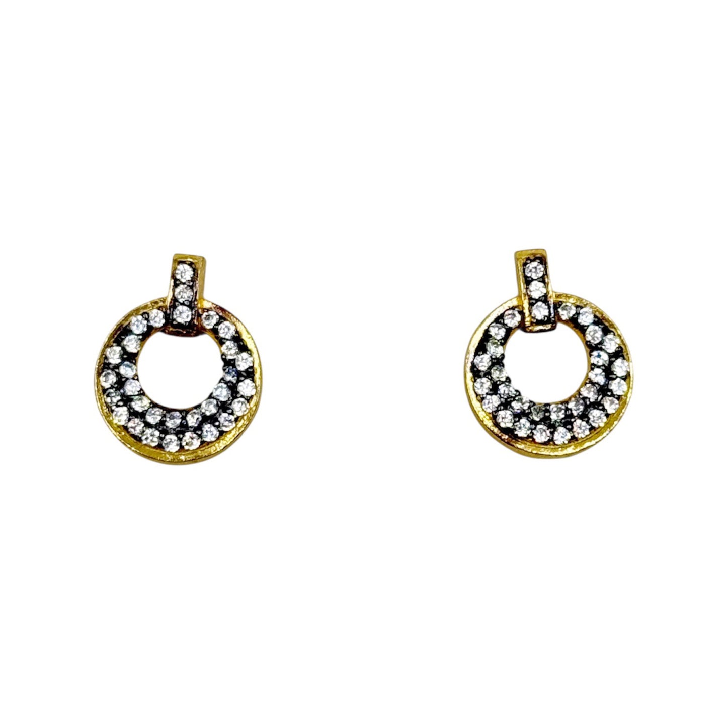 FAS Gold Vermeil sterling silver cubic zirconia stud earrings - GM1012