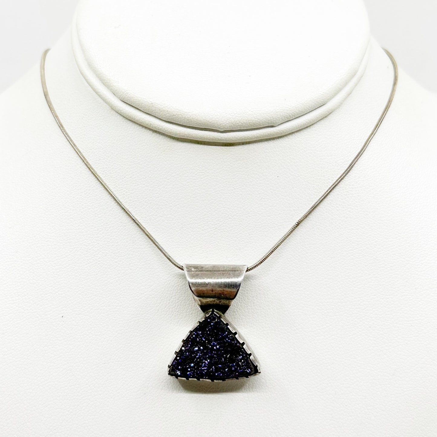 BH Zuni Sterling silver druzy pendant - GM1013