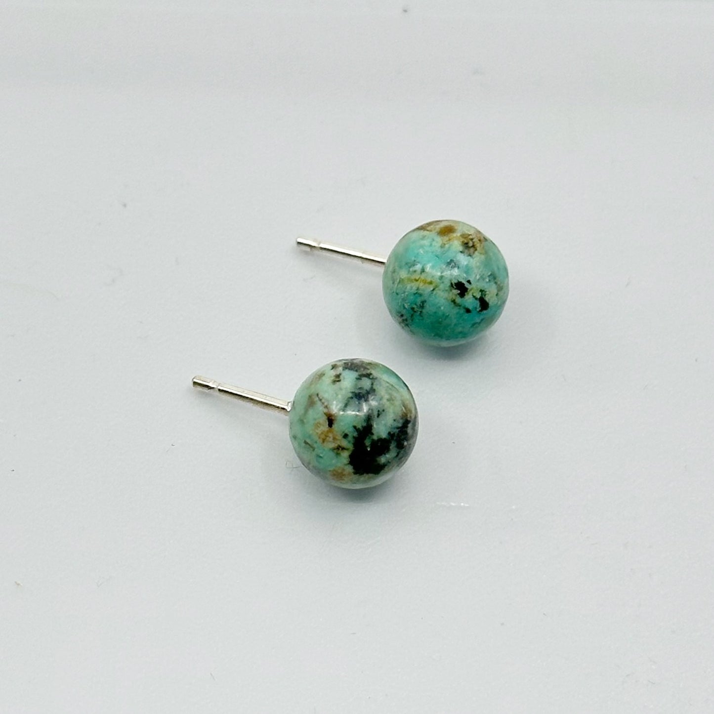 sterling silver turquoise bead stud earrings - GM1018