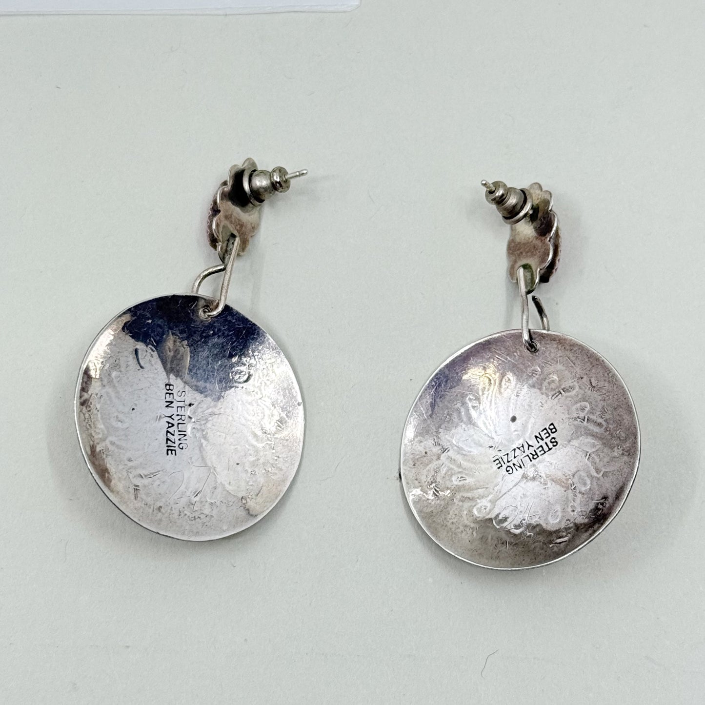 Navajo Ben Yazzie sterling silver drop earrings - GM1033