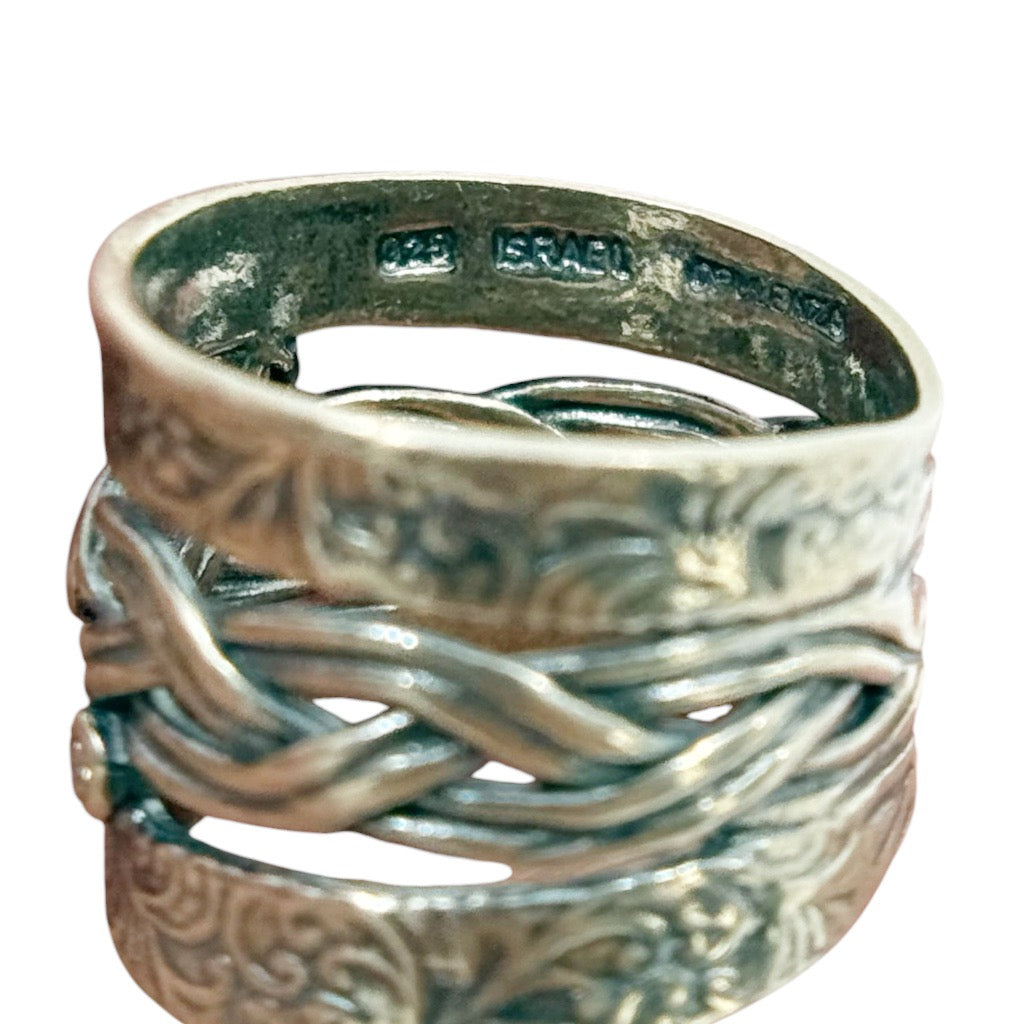 Israel sterling silver cubic zirconia band ring - GM1042