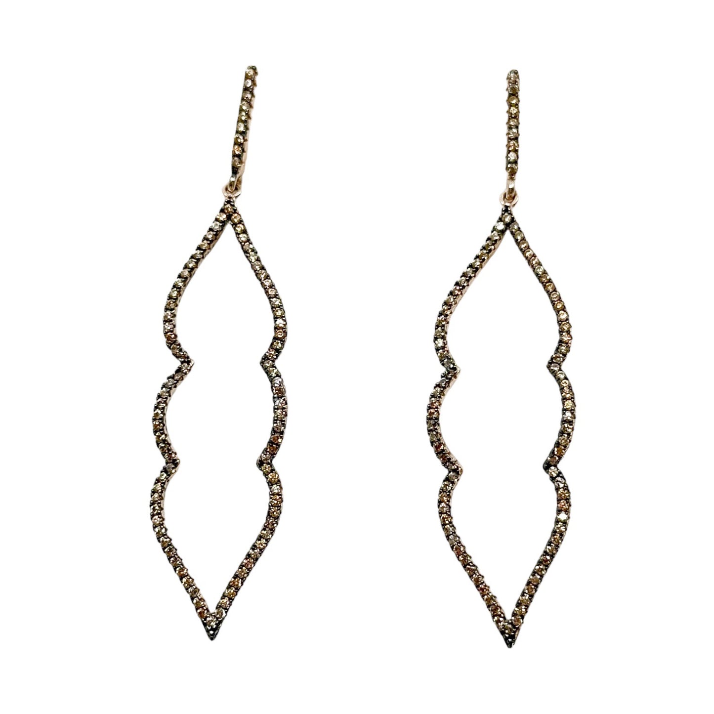 Rose Gold vermeil sterling silver cubic zirconia drop earrings - GM1044