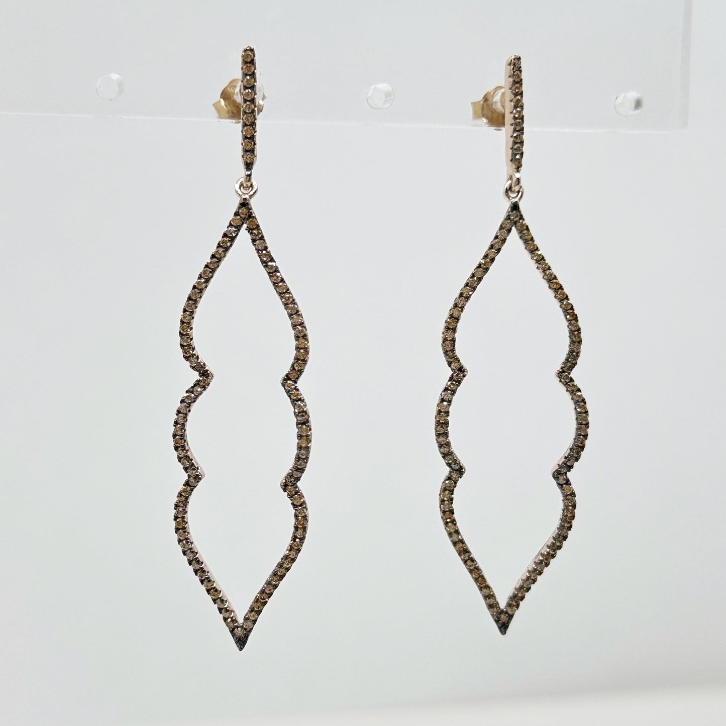 Rose Gold vermeil sterling silver cubic zirconia drop earrings - GM1044