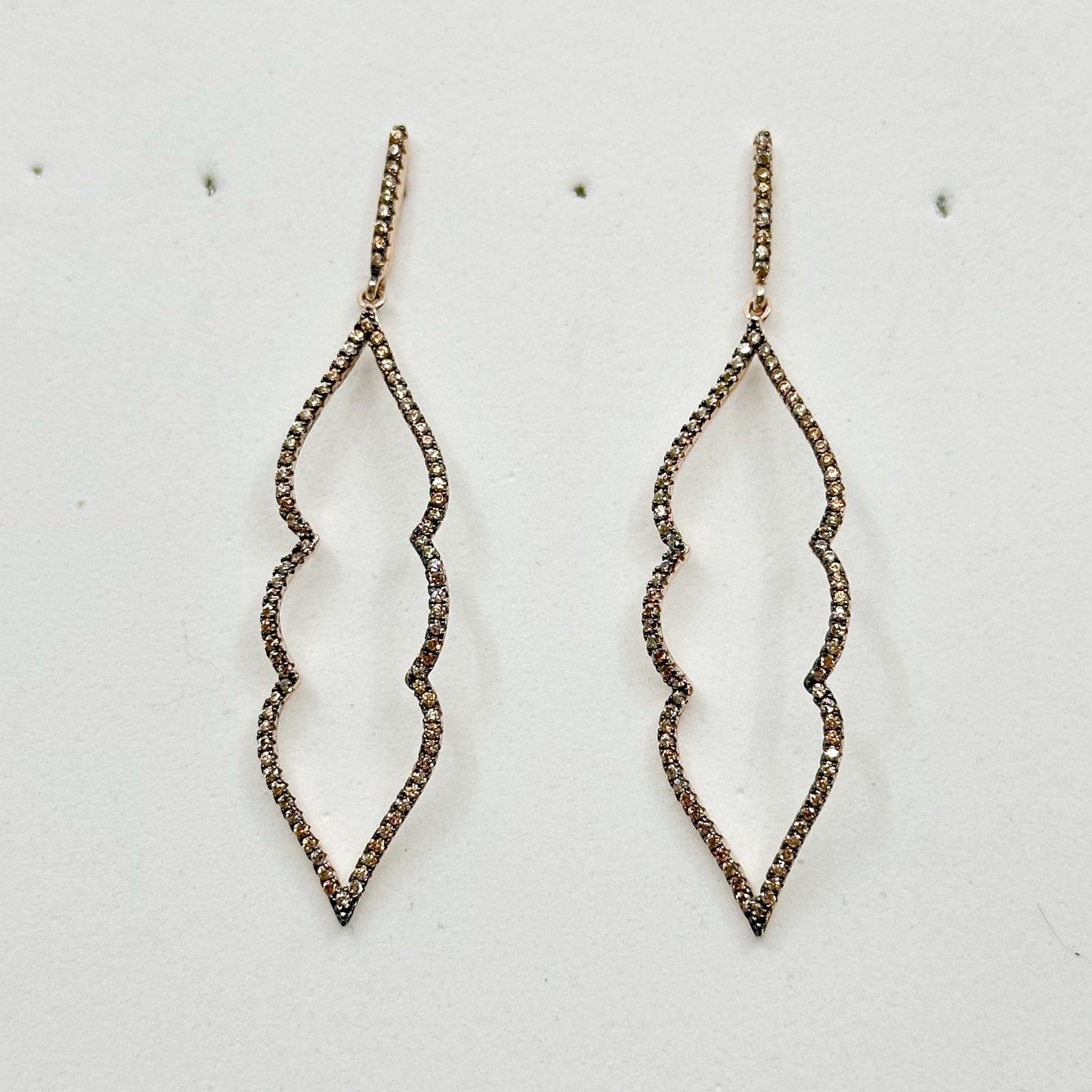 Rose Gold vermeil sterling silver cubic zirconia drop earrings - GM1044