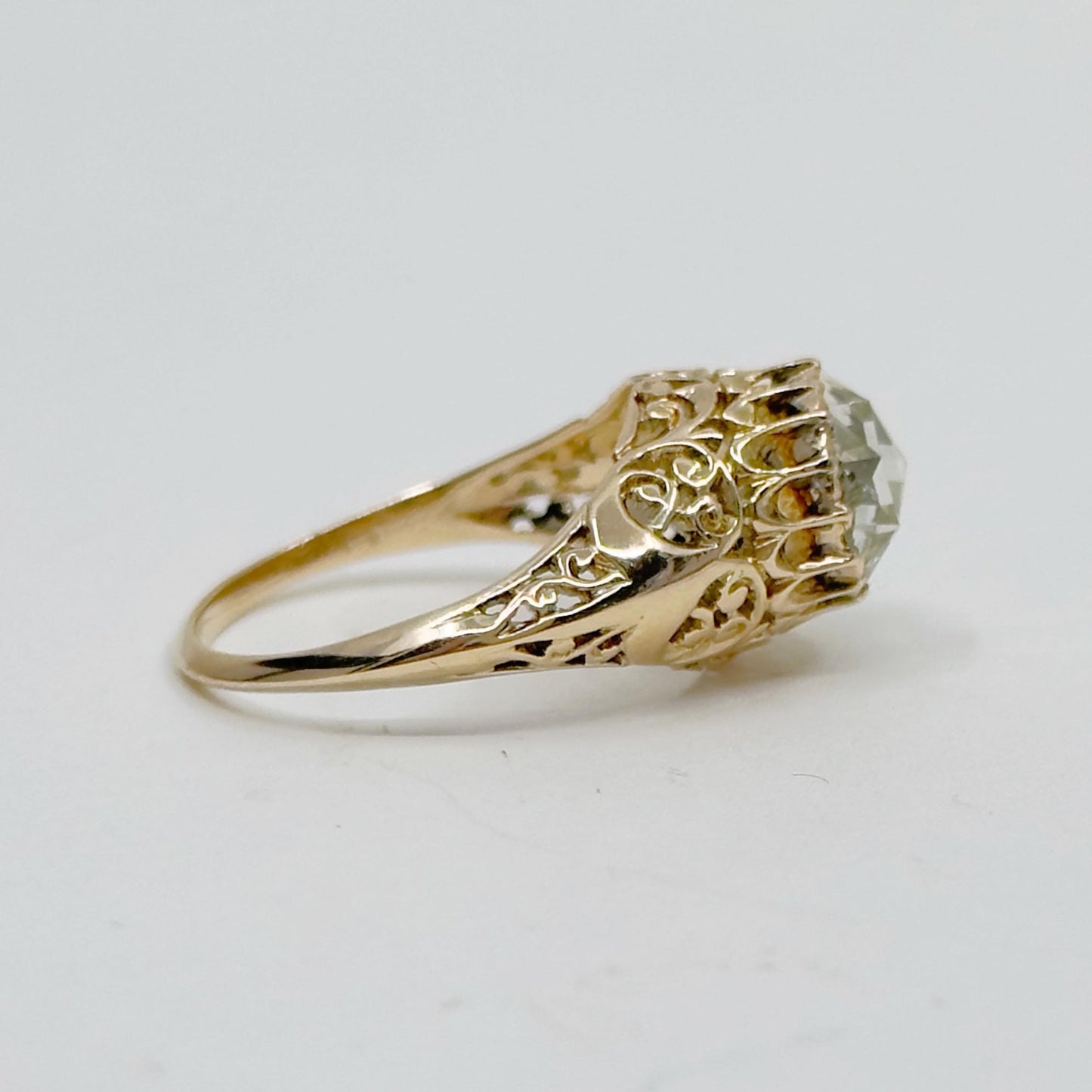 Victorian 12k Gold 1.25 Carat Dutch Rose Cut Diamond ring