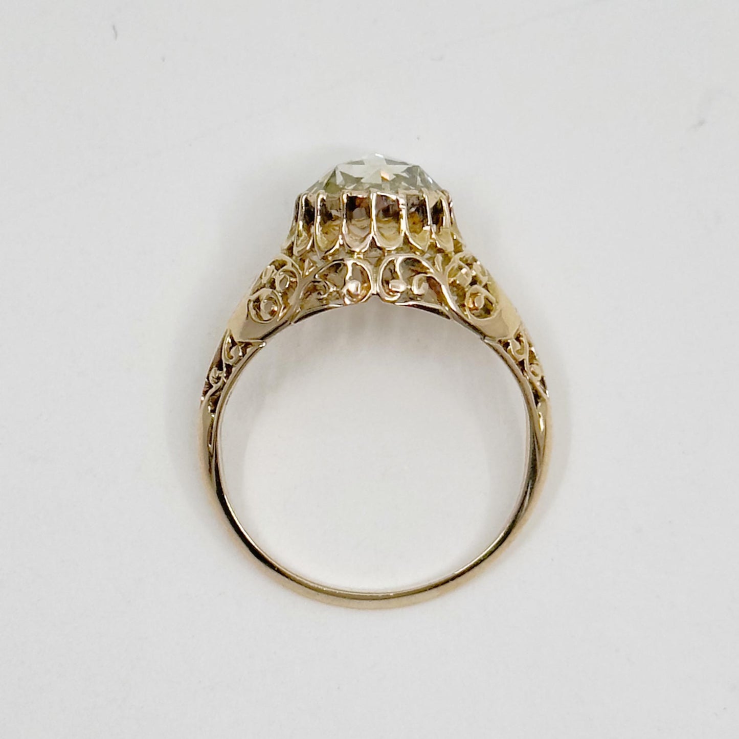 Victorian 12k Gold 1.25 Carat Dutch Rose Cut Diamond ring