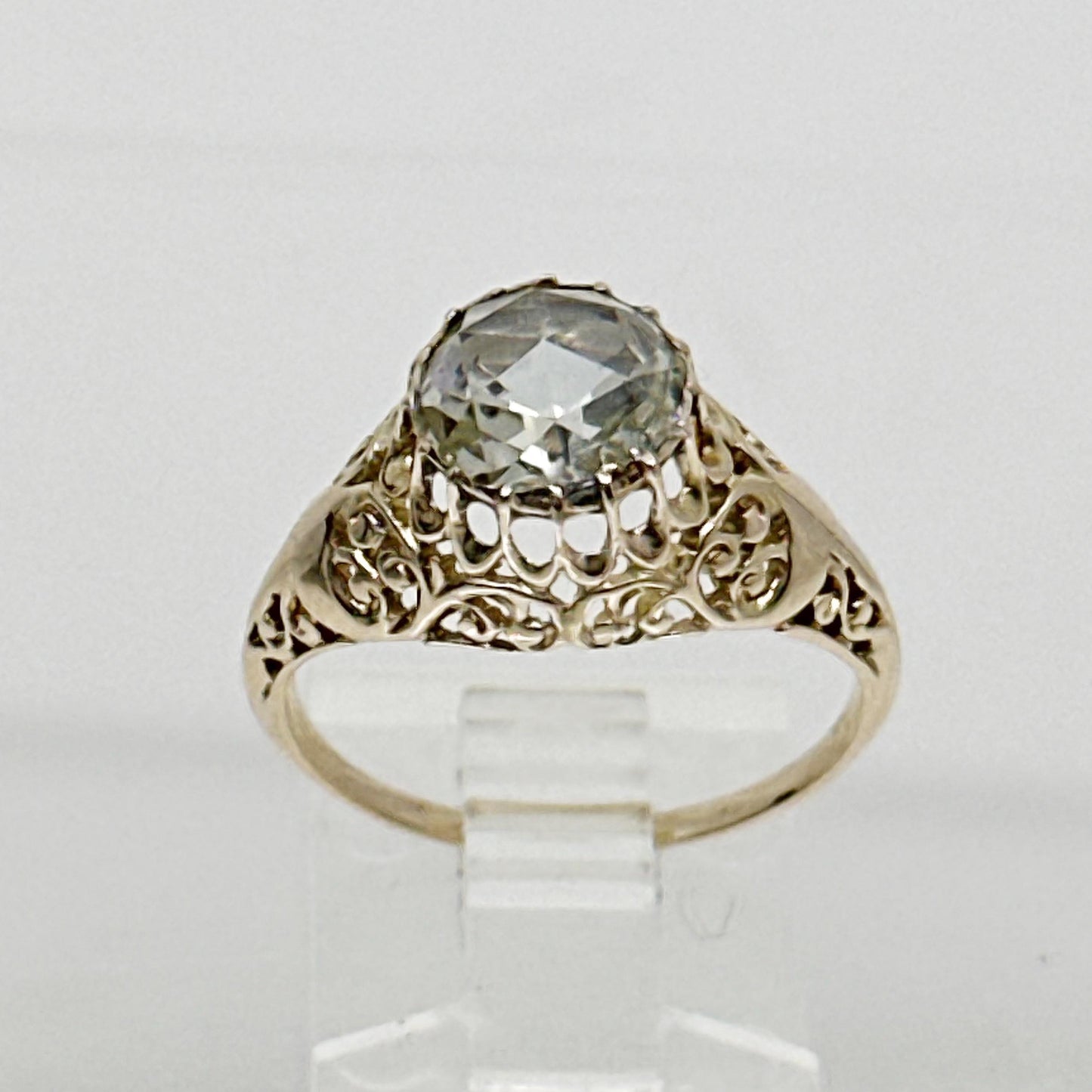Victorian 12k Gold 1.25 Carat Dutch Rose Cut Diamond ring