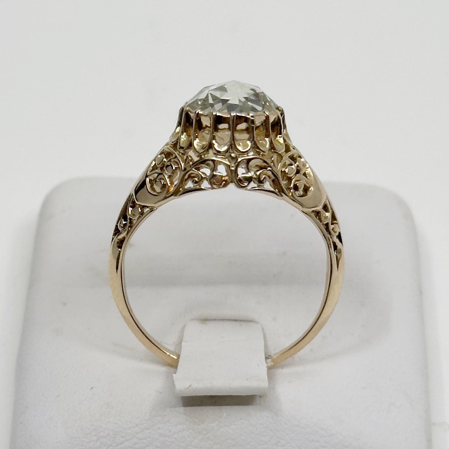 Victorian 12k Gold 1.25 Carat Dutch Rose Cut Diamond ring