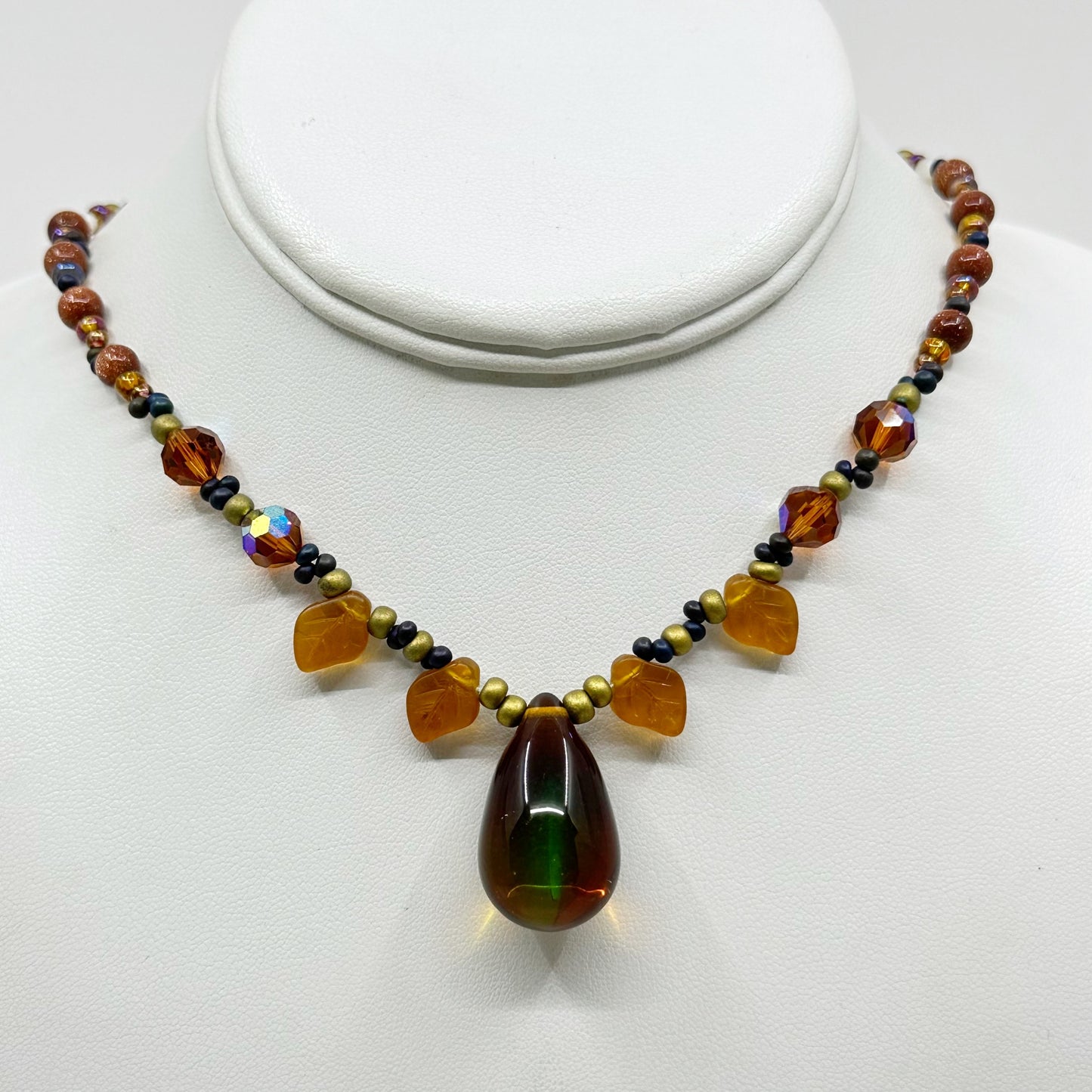 cultured pearl & glass bead necklace - GM1049