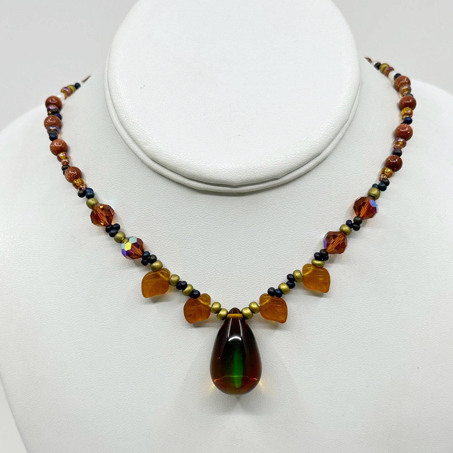 cultured pearl & glass bead necklace - GM1049