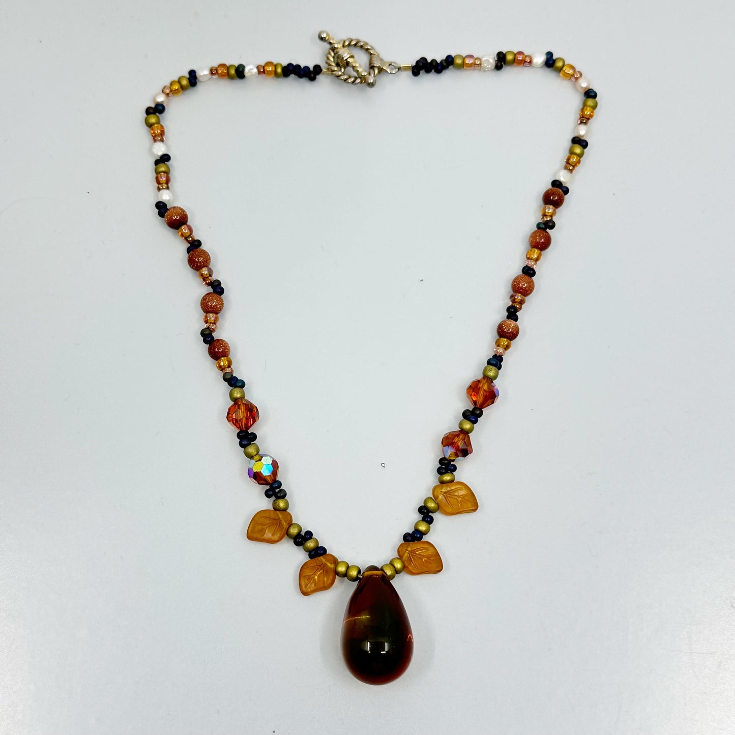 cultured pearl & glass bead necklace - GM1049