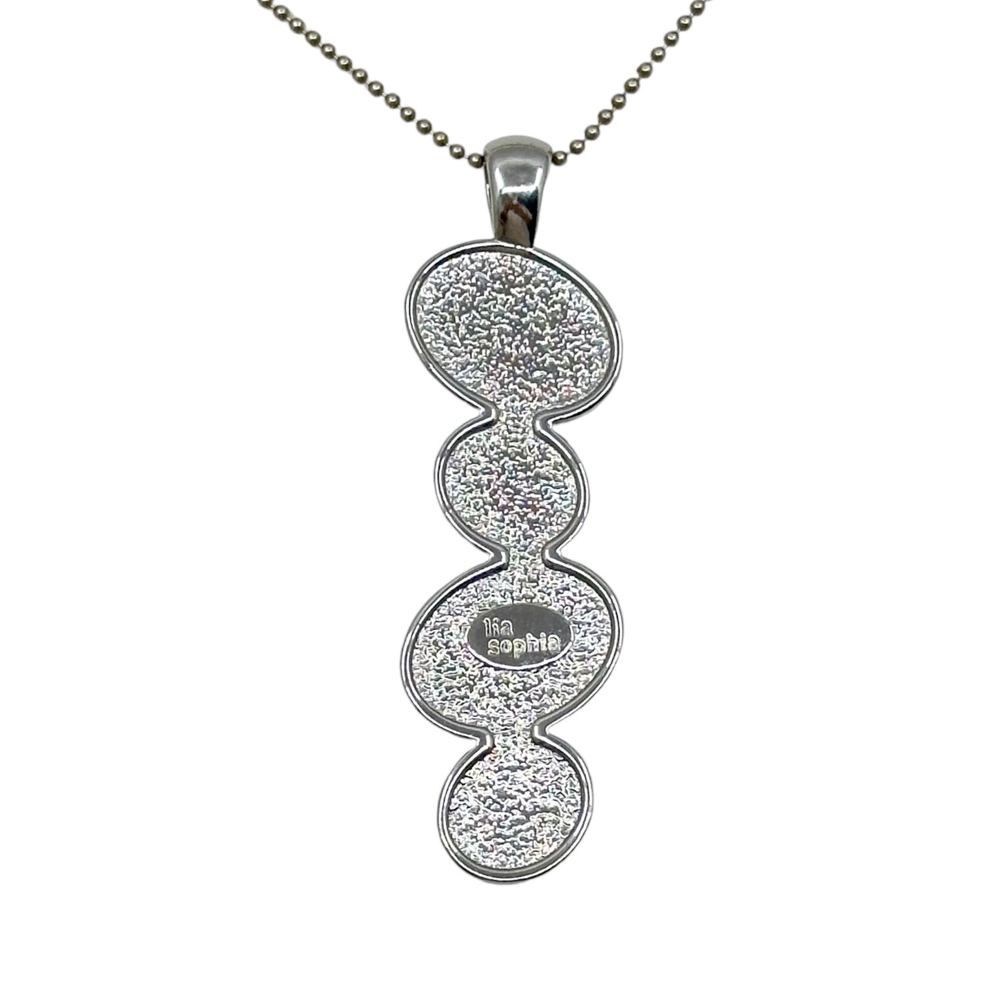 Lia Sophia silver tone glass pendant - GM3011