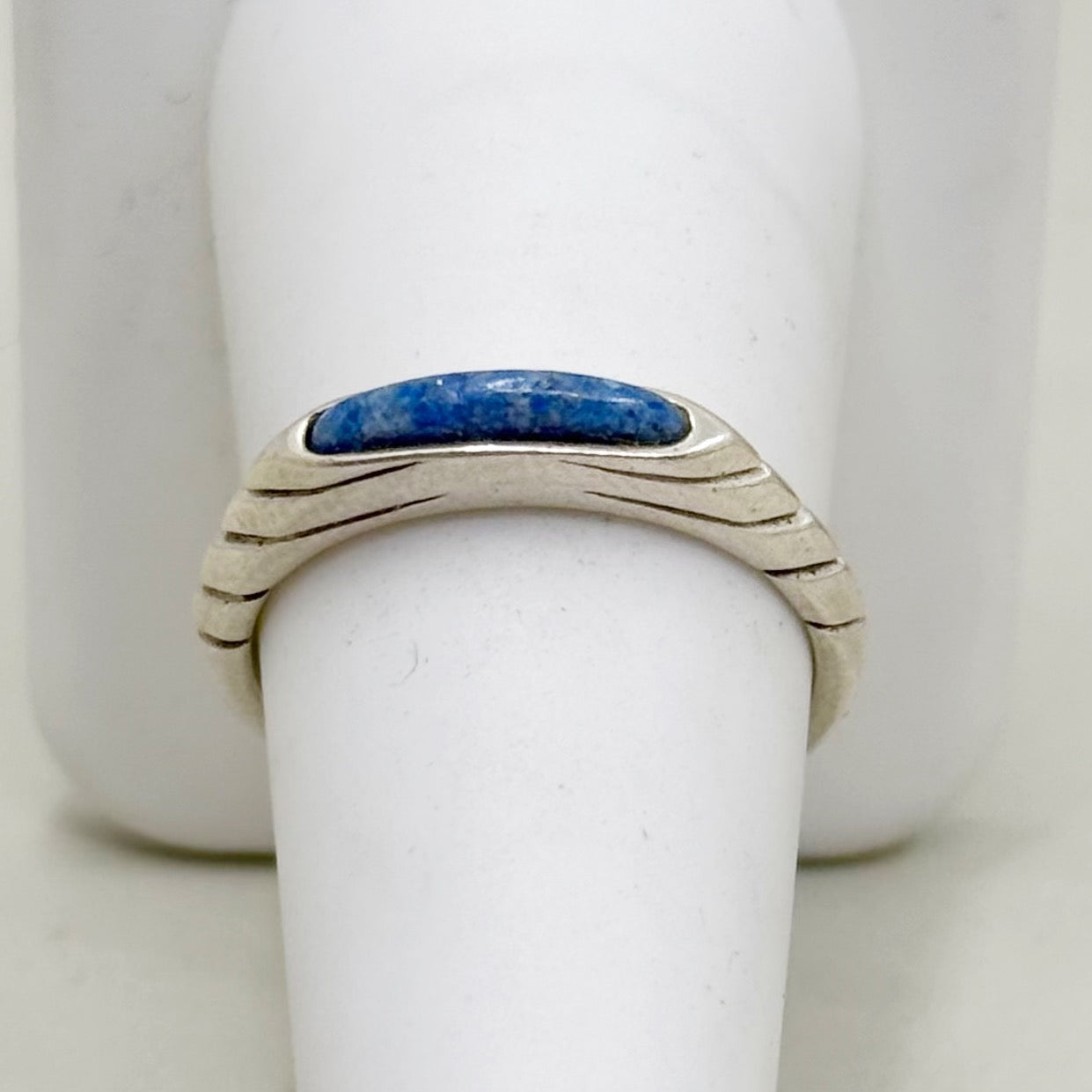 Carolyn Pollack Relios sterling silver lapis lazuli inlay stack band ring - GM105