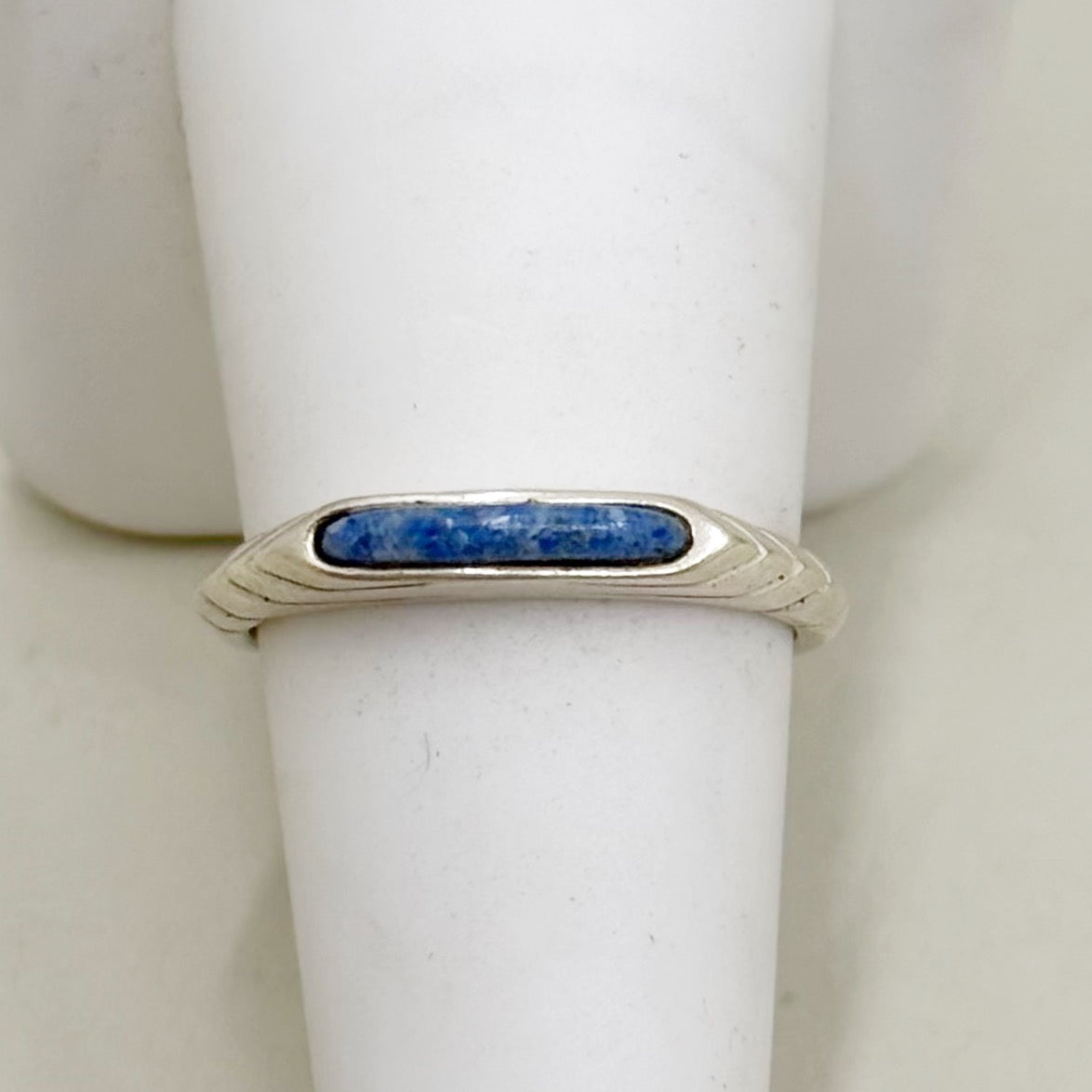 Carolyn Pollack Relios sterling silver lapis lazuli inlay stack band ring - GM105