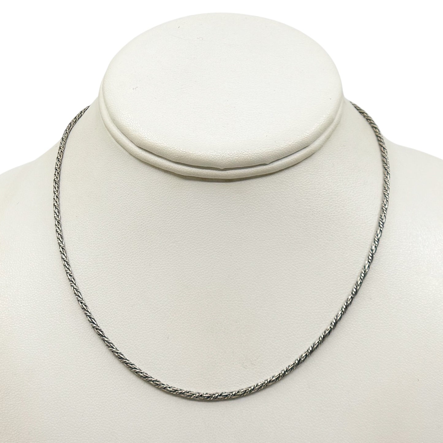 vintage sterling silver twisted rope link chain necklace - GM1056