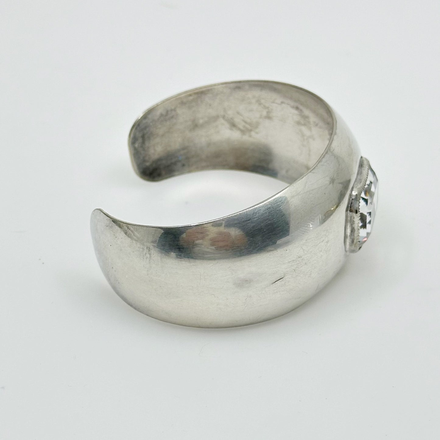 Vintage silver Plated rock crystal cuff bracelet - GM1056