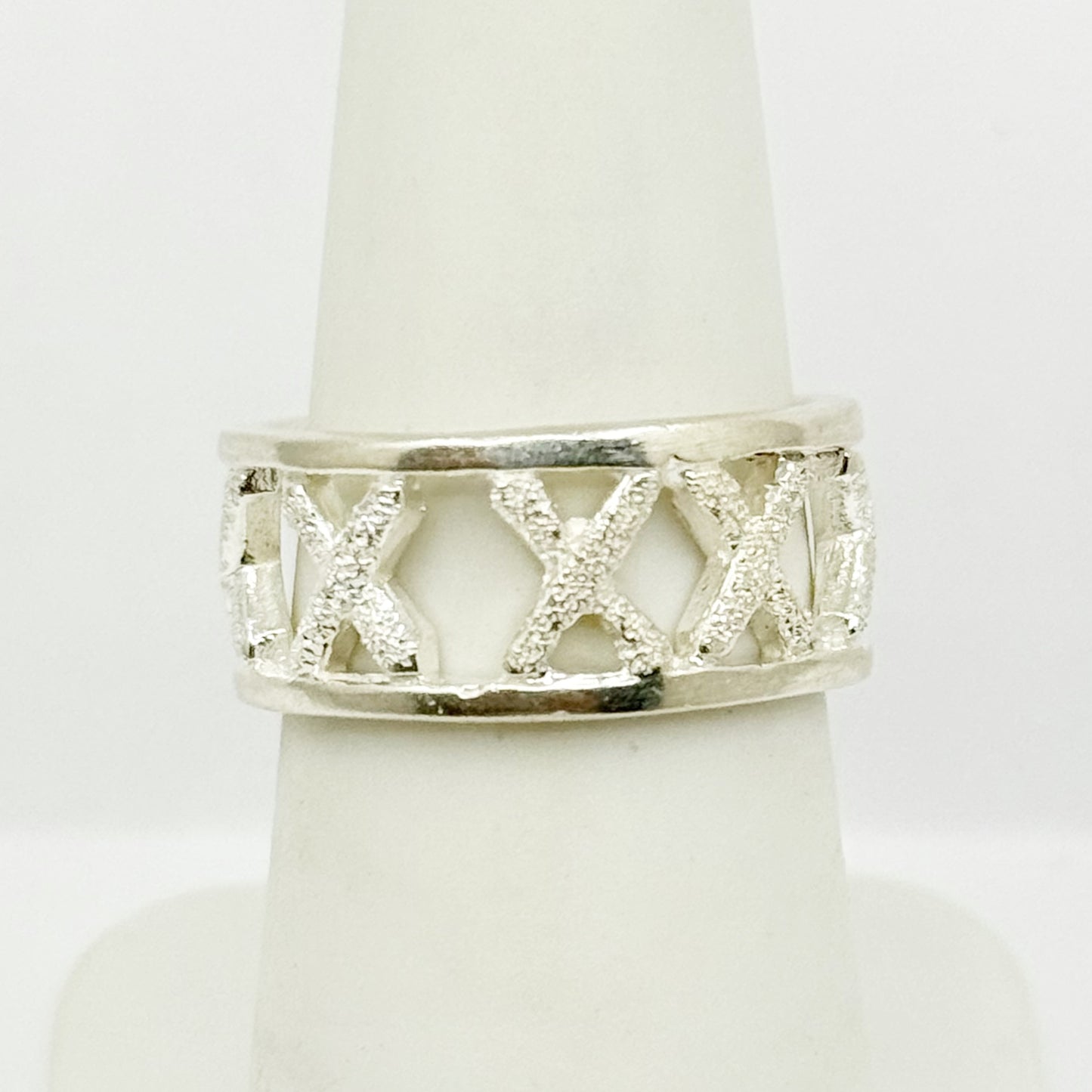 Sterling silver X band ring - GM106