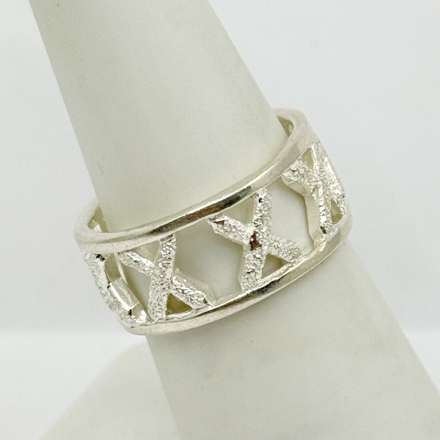 Sterling silver X band ring - GM106