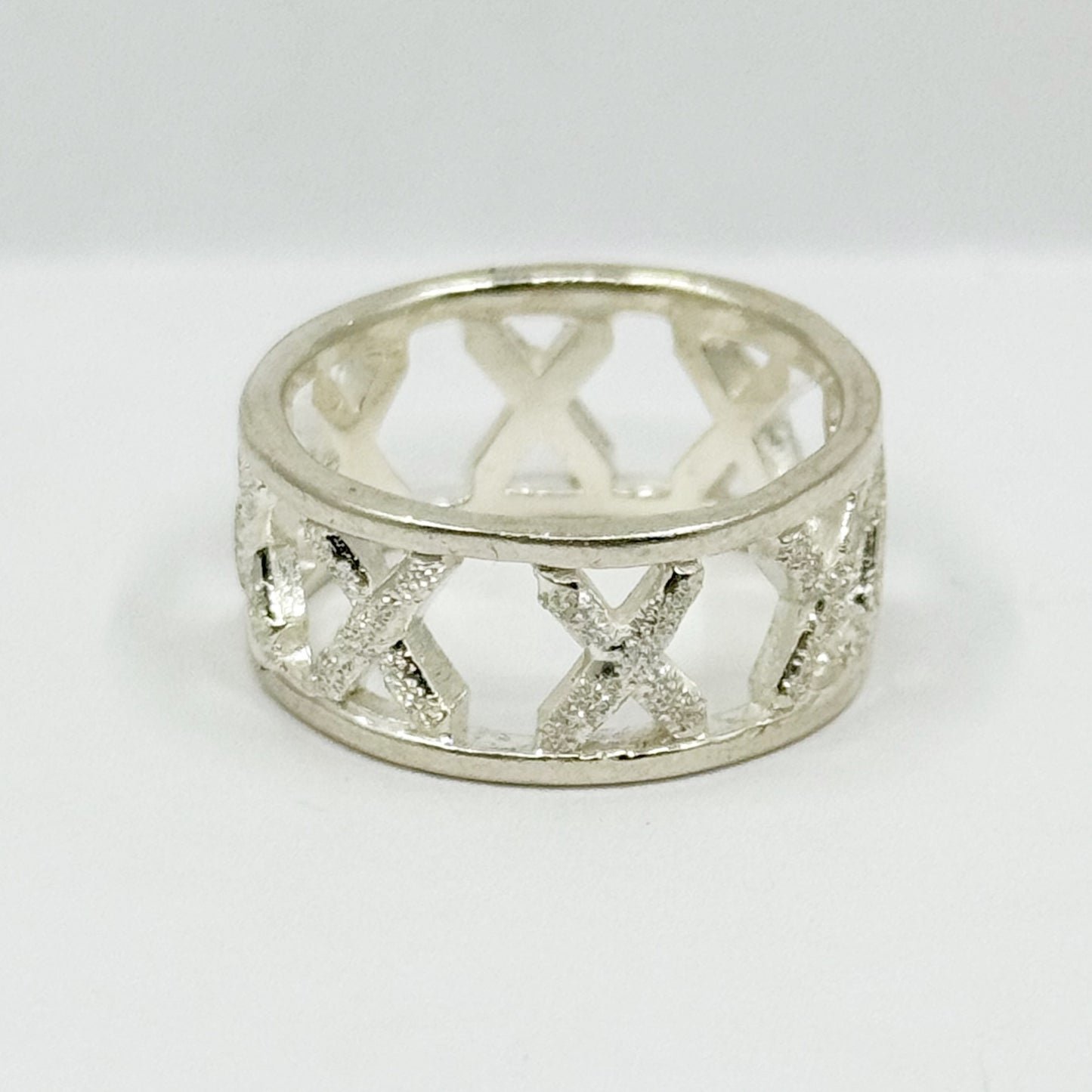 Sterling silver X band ring - GM106