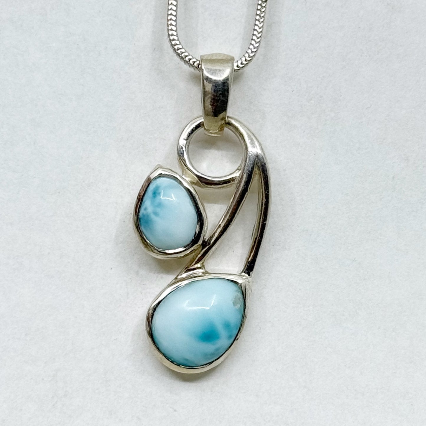 sterling silver Larimar pendant - GM1065