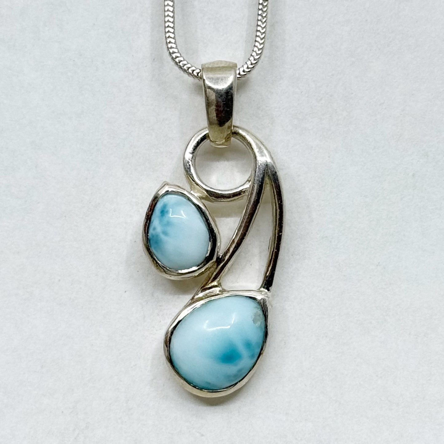 sterling silver Larimar pendant - GM1065