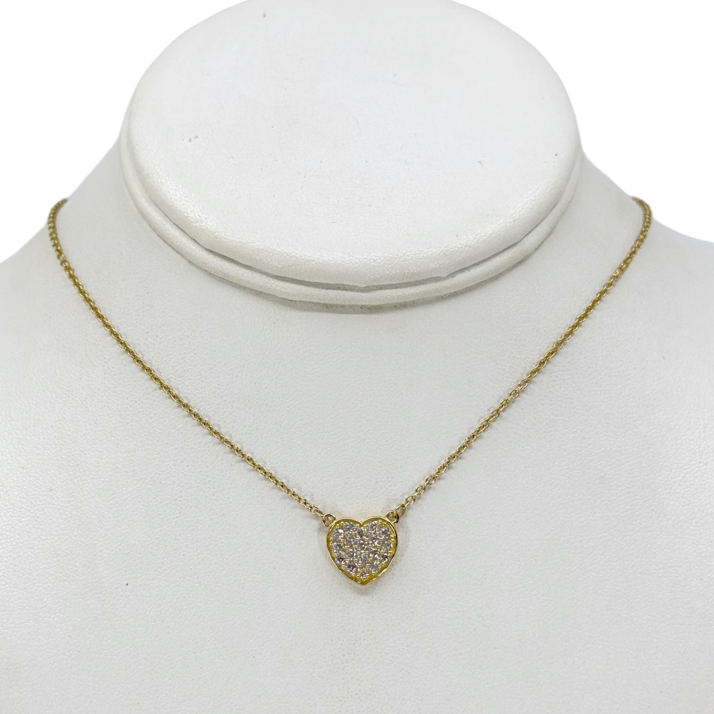 D'joy Gold over stainless steel cubic zirconia heart necklace - GM107