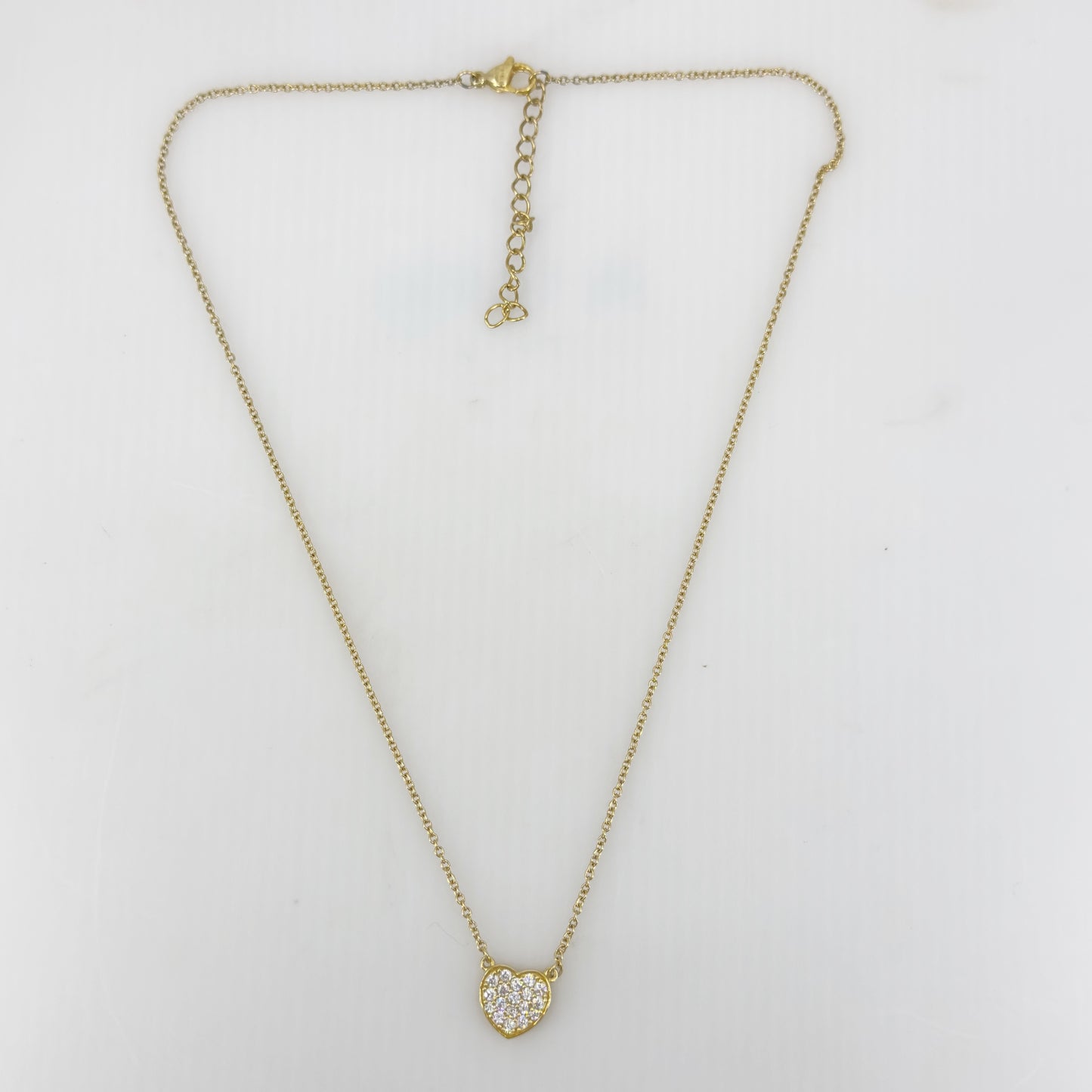 D'joy Gold over stainless steel cubic zirconia heart necklace - GM107