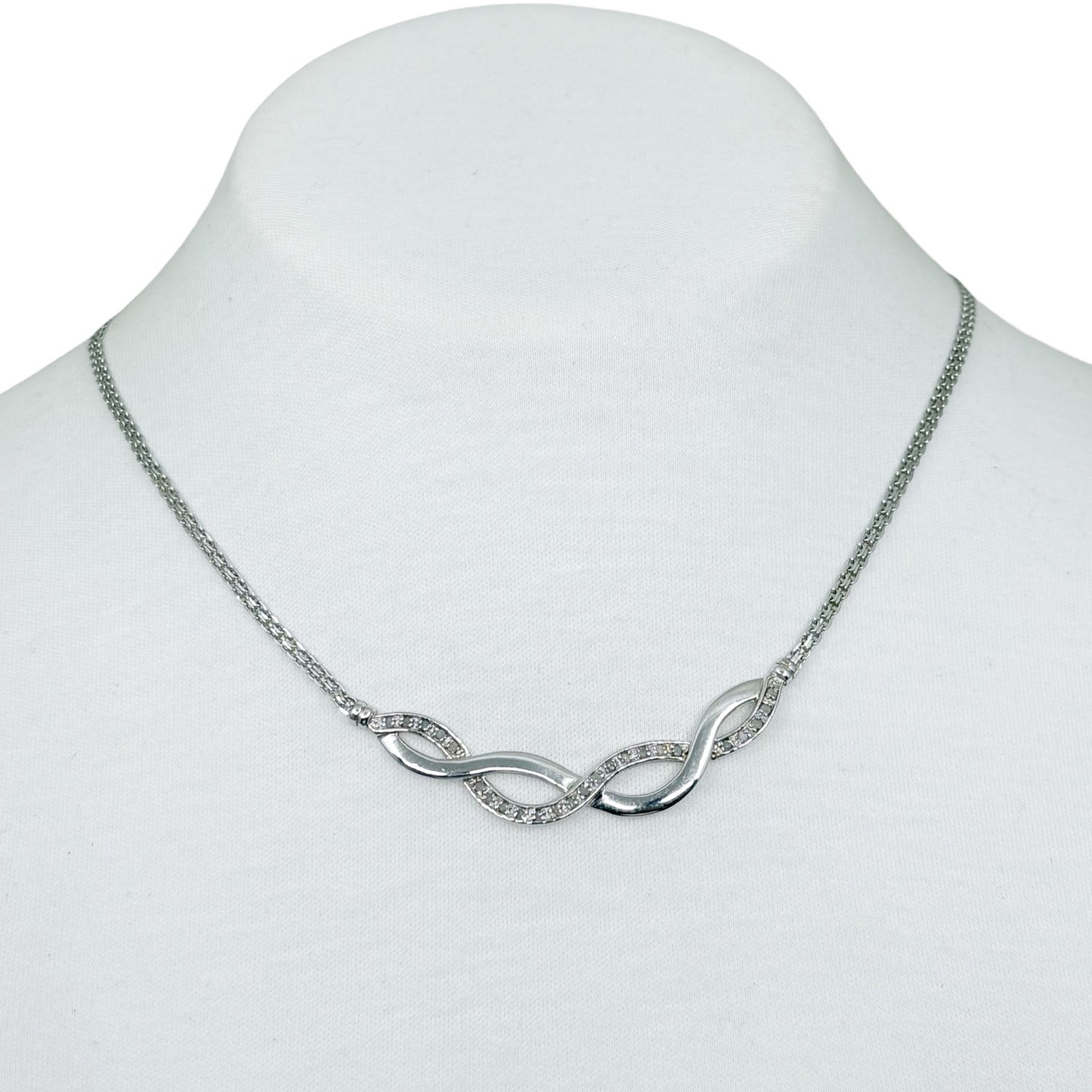 sterling silver .25 carat diamond necklace - GM1072