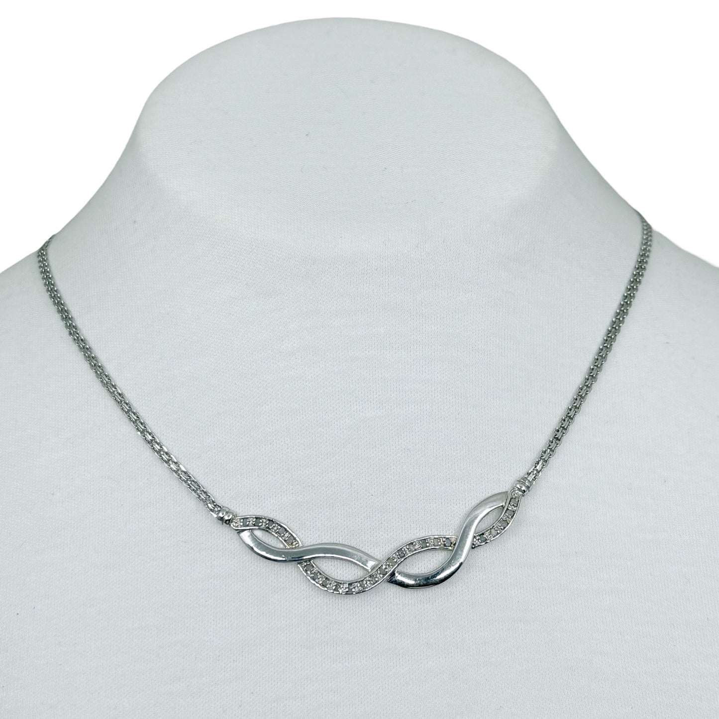 sterling silver .25 carat diamond necklace - GM1072