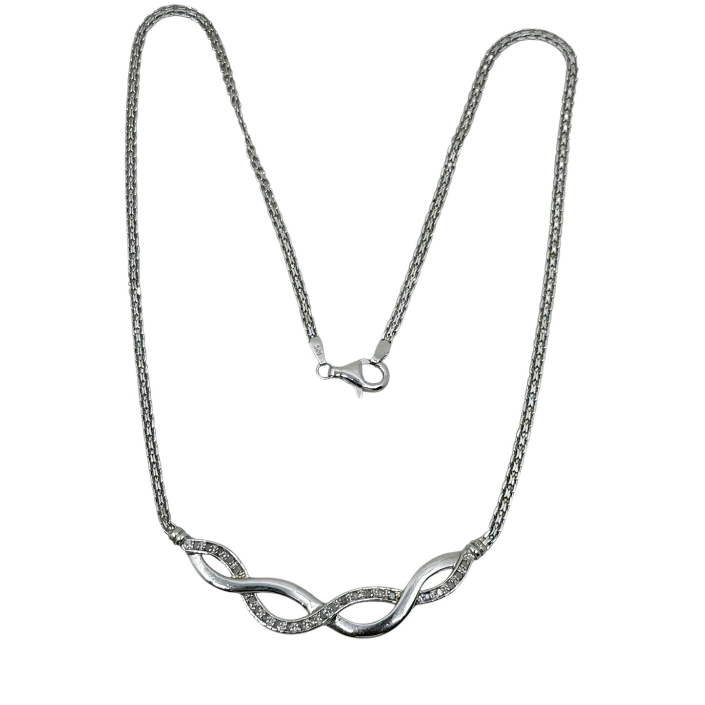 sterling silver .25 carat diamond necklace - GM1072