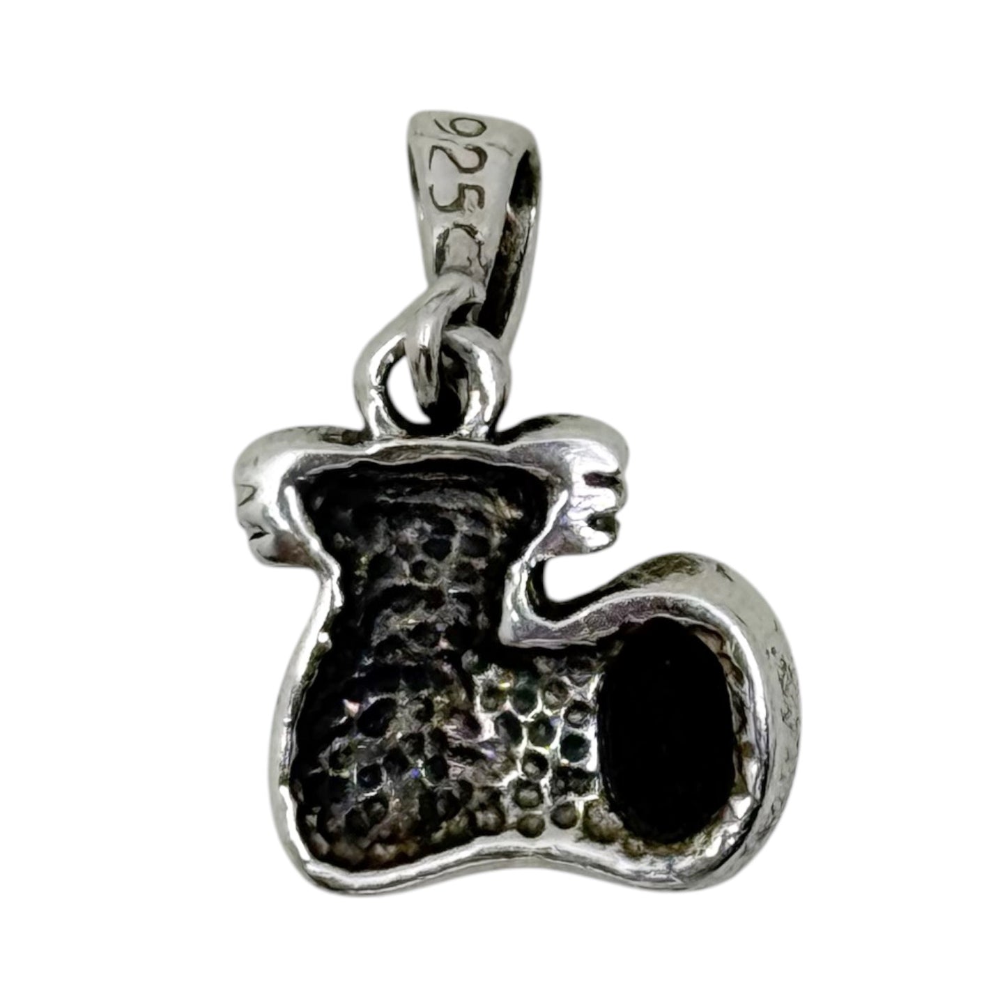 sterling silver black opal koala pendant - GM1075