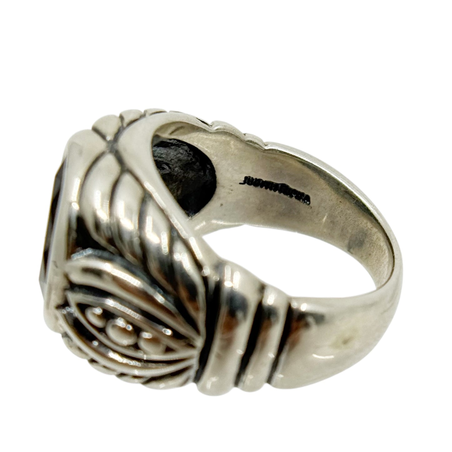 Judith Ripka sterling silver smoky quartz ring - GM1078