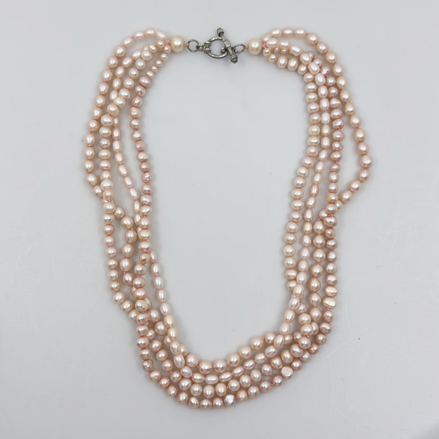 Sterling silver Freshwater Pearl Torsade necklace - GM108