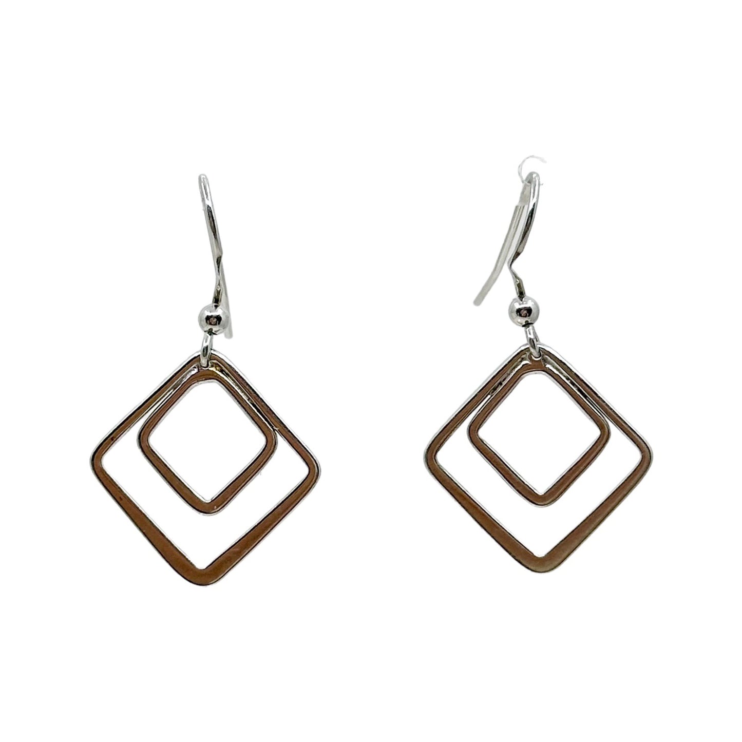 sterling silver geometric drop earrings - GM1088