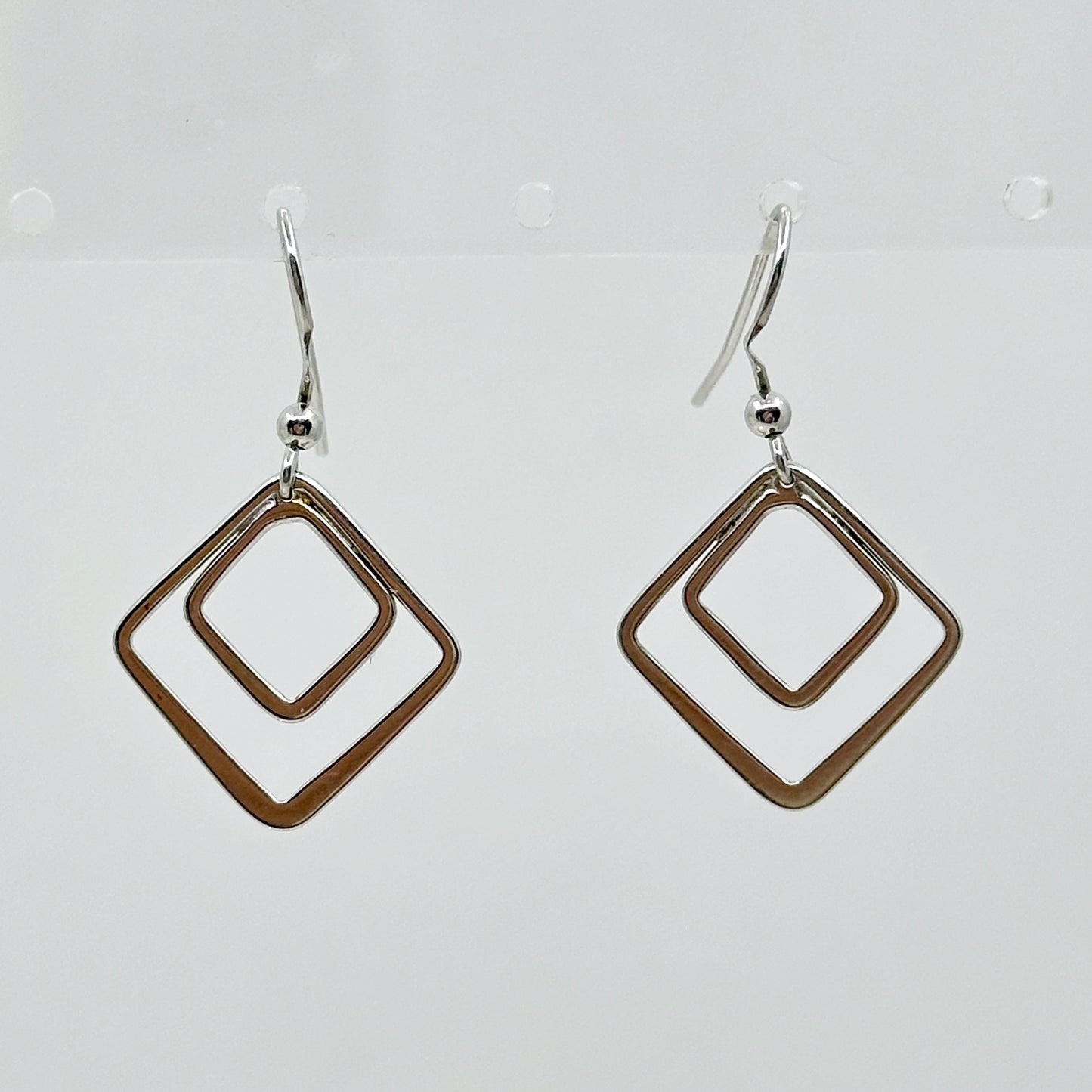 sterling silver geometric drop earrings - GM1088