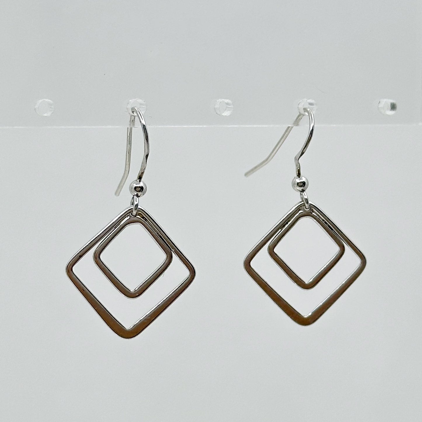 sterling silver geometric drop earrings - GM1088