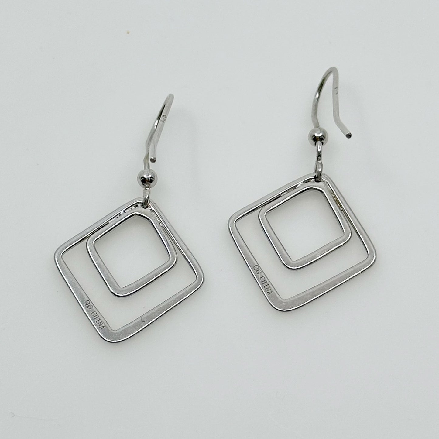 sterling silver geometric drop earrings - GM1088
