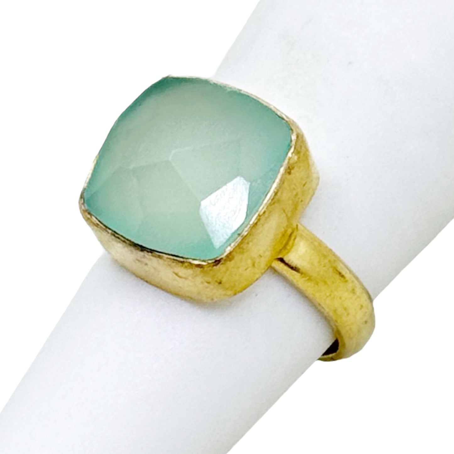 Gold Vermeil sterling silver chalcedony ring GM1095