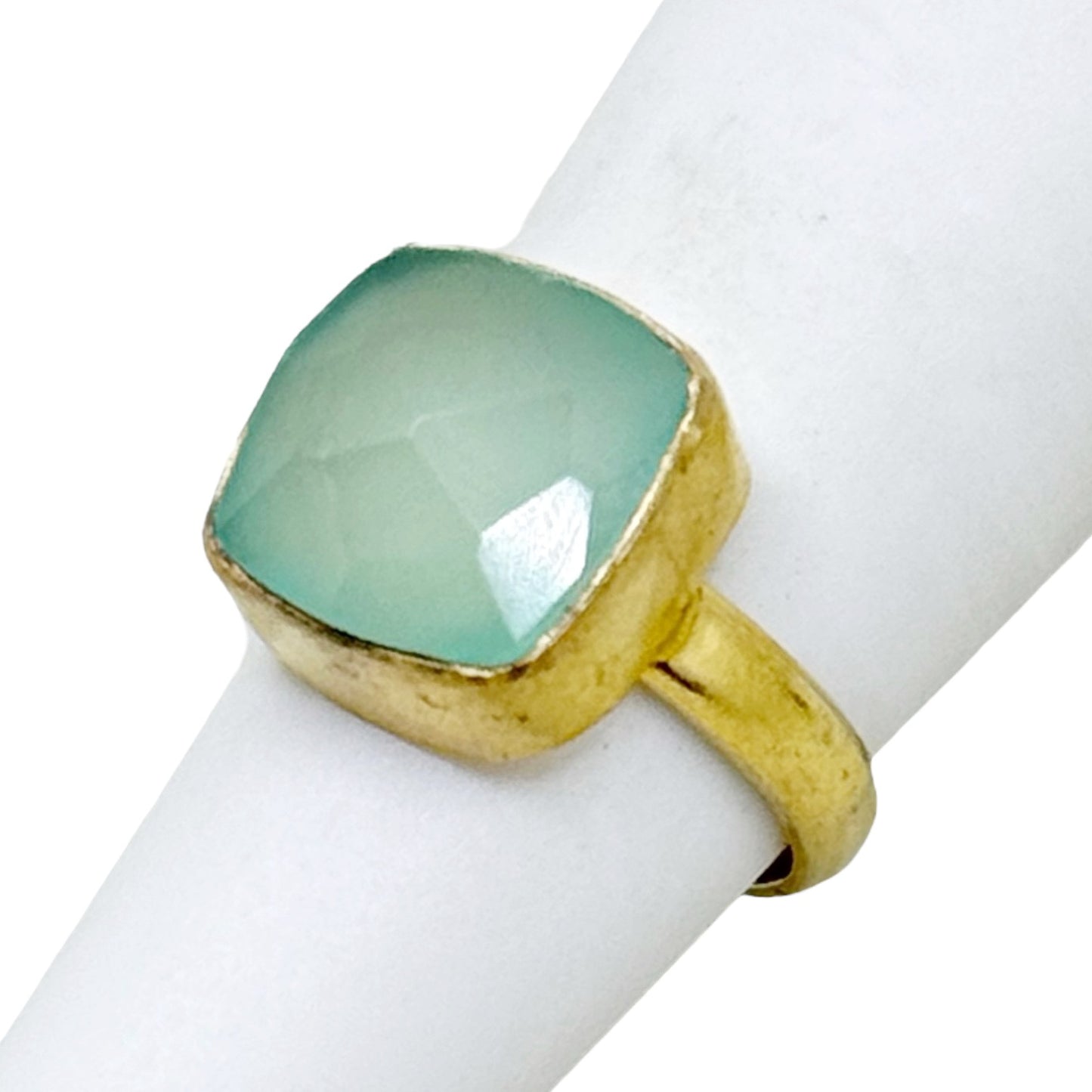Gold Vermeil sterling silver chalcedony ring GM1095