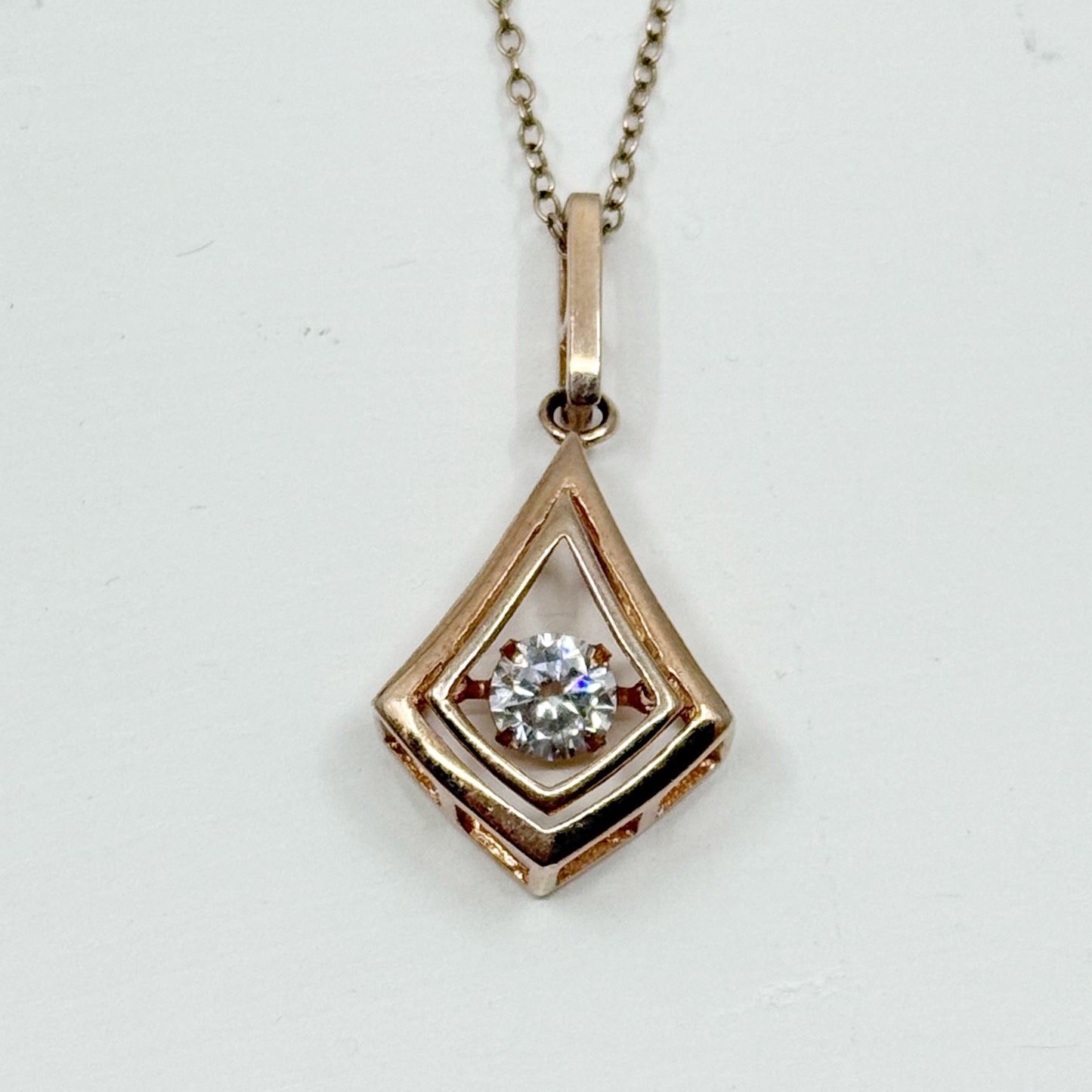 14k rose gold vermeil sterling silver cubic zirconia necklace GM691
