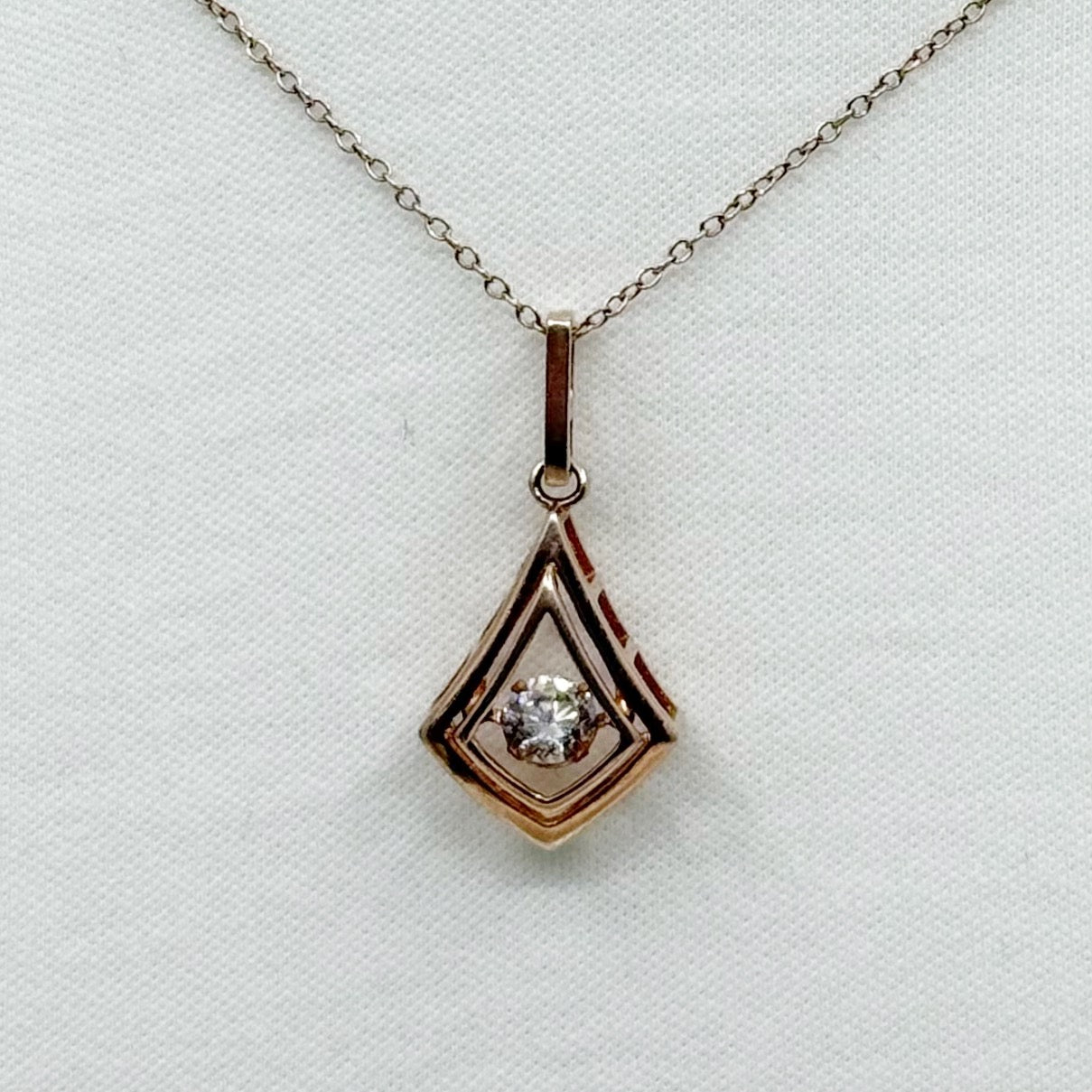 14k rose gold vermeil sterling silver cubic zirconia necklace GM691